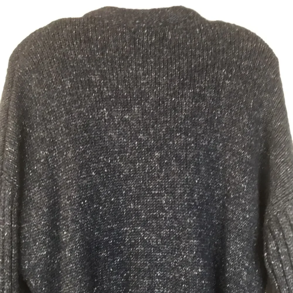 SimplyVera Vera Wang Knit Cardigan Tie Waist Sweater Pockets Marled Navy Large - Picture 6 of 15